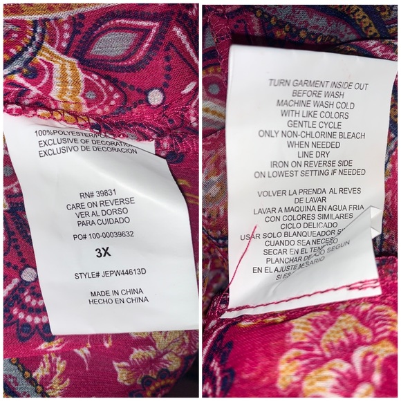 Jolt Kimono & Living Doll Split Pants Wine Size 3X - Picture 16 of 16